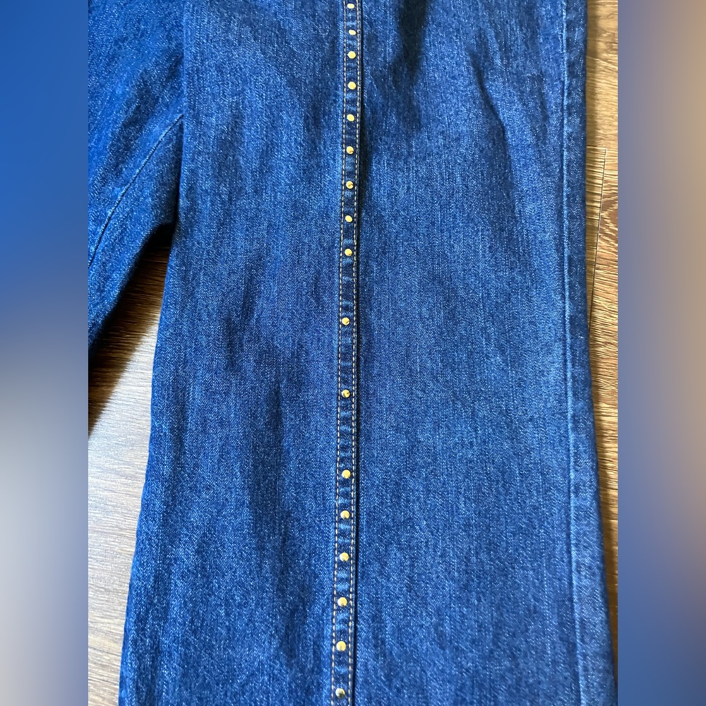 Vintage '80s Carabella Boom Boom Studded Flare Jeans Blue Denim Cotton Medium - Picture 6 of 12